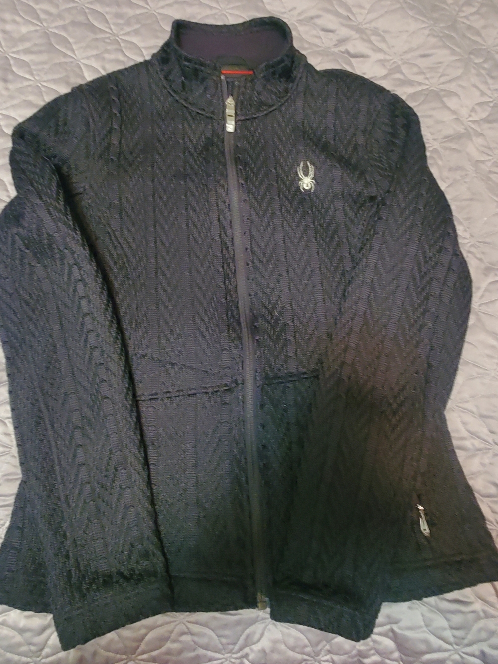 Spyder Women's Black Full-Zip Teddy Knit Jacket